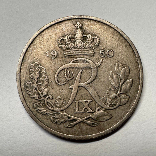1950 Denmark 25 Ore - Beautiful Coin - #B-050