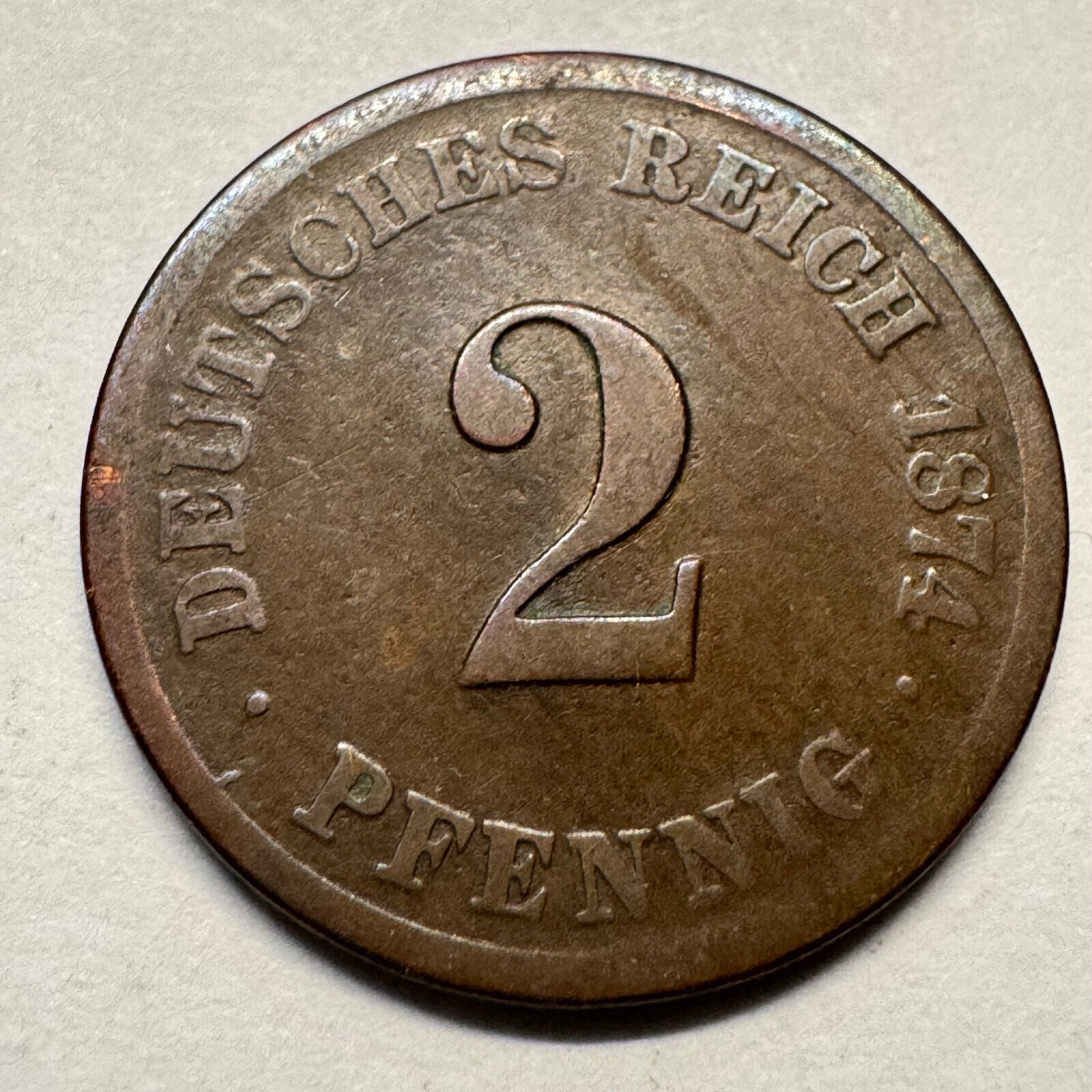 1874 Germany 2 Pfennig - Beautiful Coin - #A-091