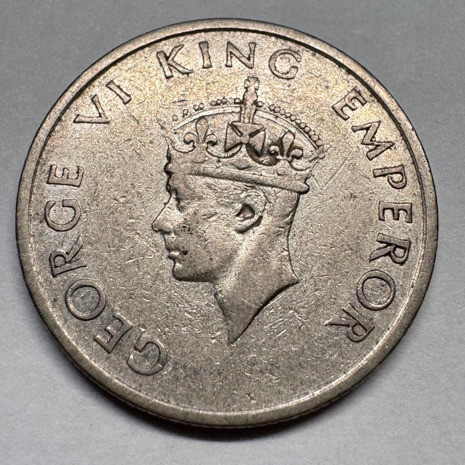 1947 India 1/2 Rupee - Beautiful Coin - #A-047