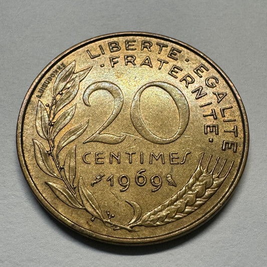 1969 France 20 Centimes - Beautiful Coin - #B-040