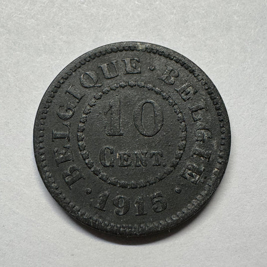1915 Belgium 10 Centimes - Beautiful Coin - #B-017