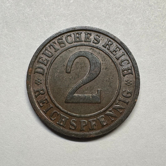 1936 Germany 2 Reichspfennig - Beautiful Coin - #A-098