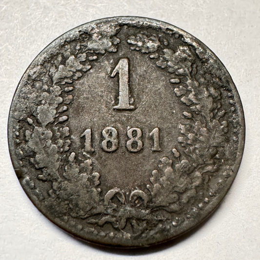 1881 Austria 1 Kreuzer - Beautiful Coin - #A-058