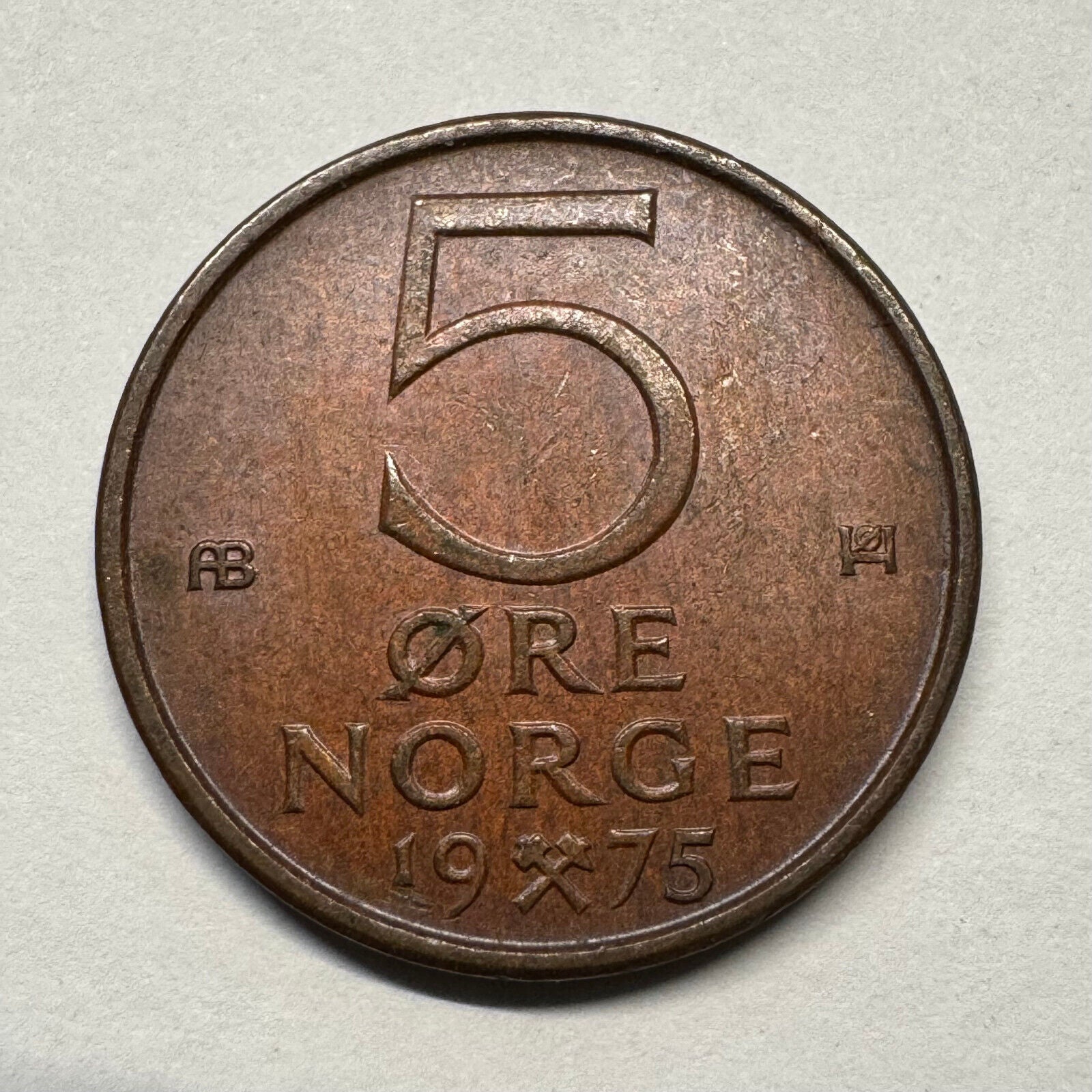 1975 Norway 5 Ore - Beautiful Coin - #B-056