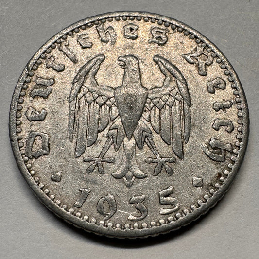 1935 Germany 50 Reichspfennig - A - Beautiful Coin - #A-038