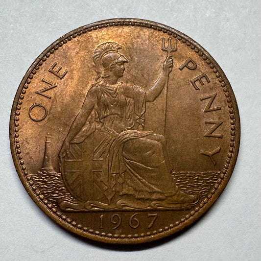 1967 UK 1 Penny - Beautiful Coin - #B-034