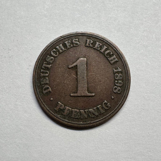 1898 Germany 1 Pfennig - Beautiful Coin - #B-008