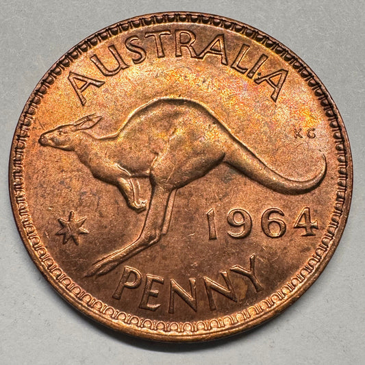 1964 Australia 1 Cent Penny- Beautiful Coin - #A-030