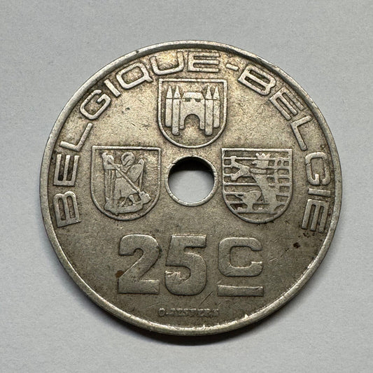 1938 Belgium 25 Centimes - Beautiful Coin - #B-055