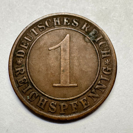 1925 Germany 1 Reichspfennig - Beautiful Coin - #A-089