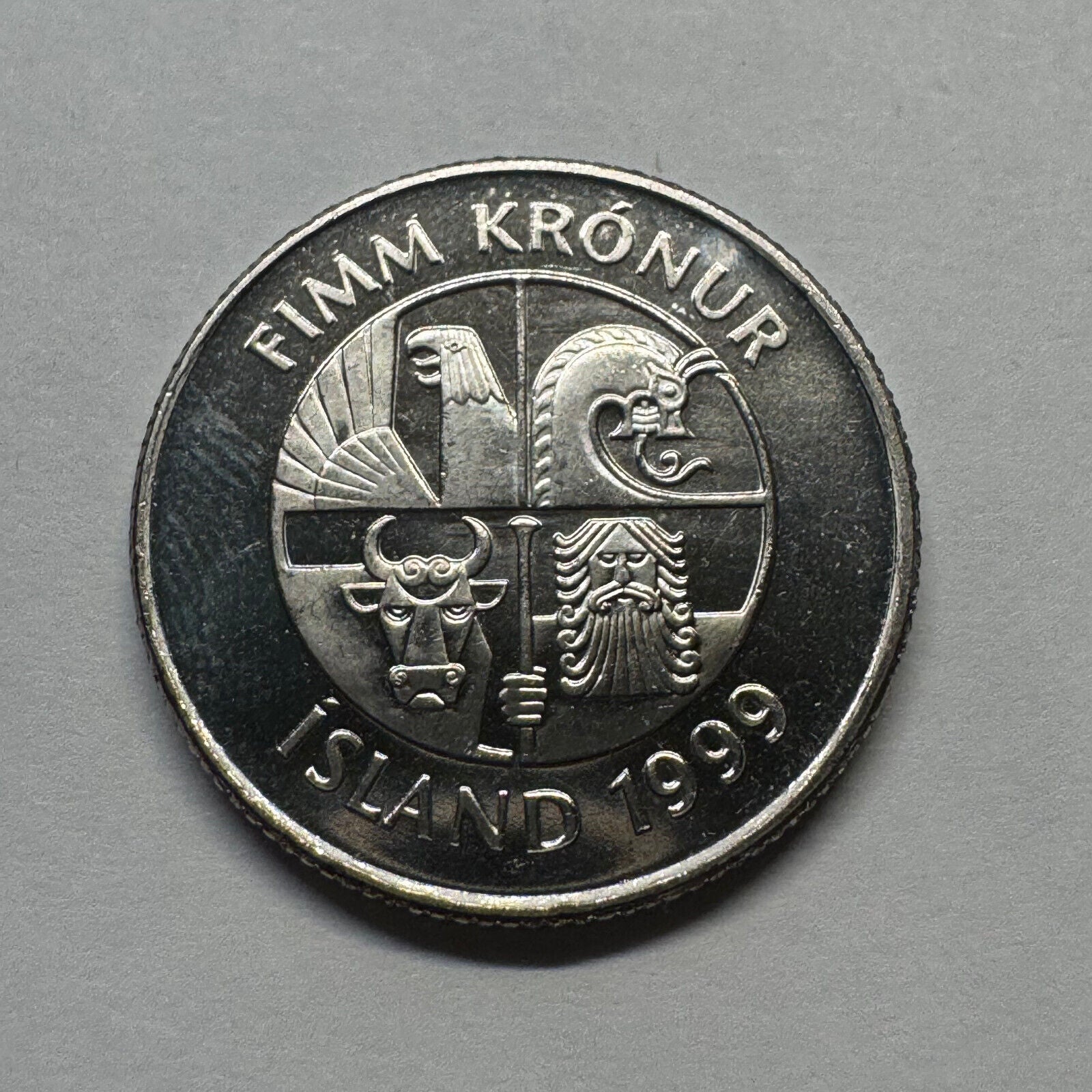 1999 Iceland 5 Kronur - Beautiful Coin - #B-030