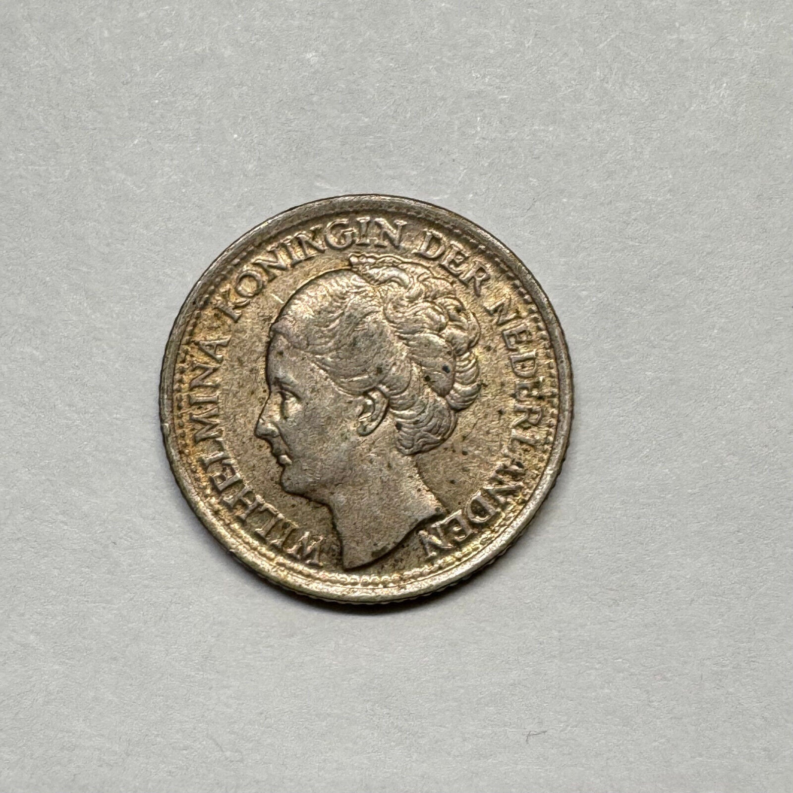 1944 Netherlands 10 Cents - Silver - Beautiful Coin - #B-016