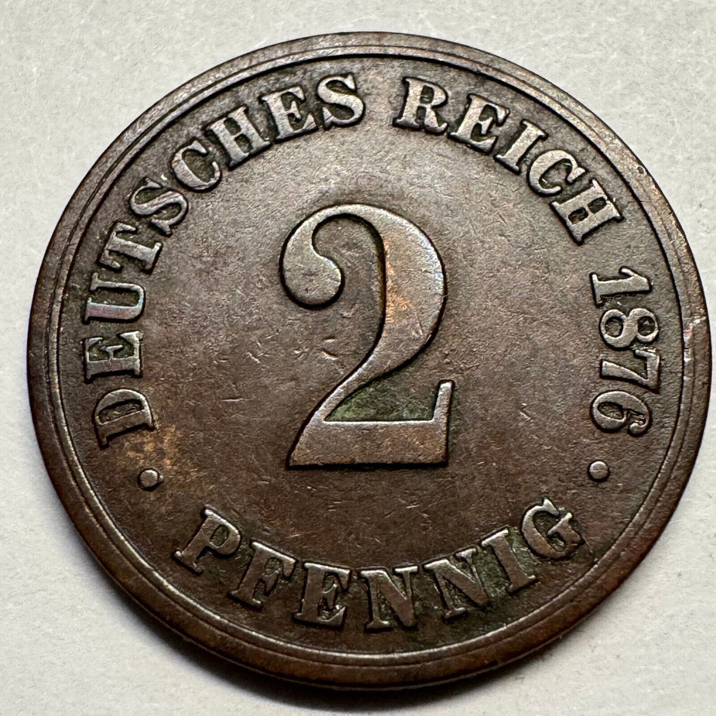 1876 Germany 2 Pfennig - Beautiful Coin - #A-085
