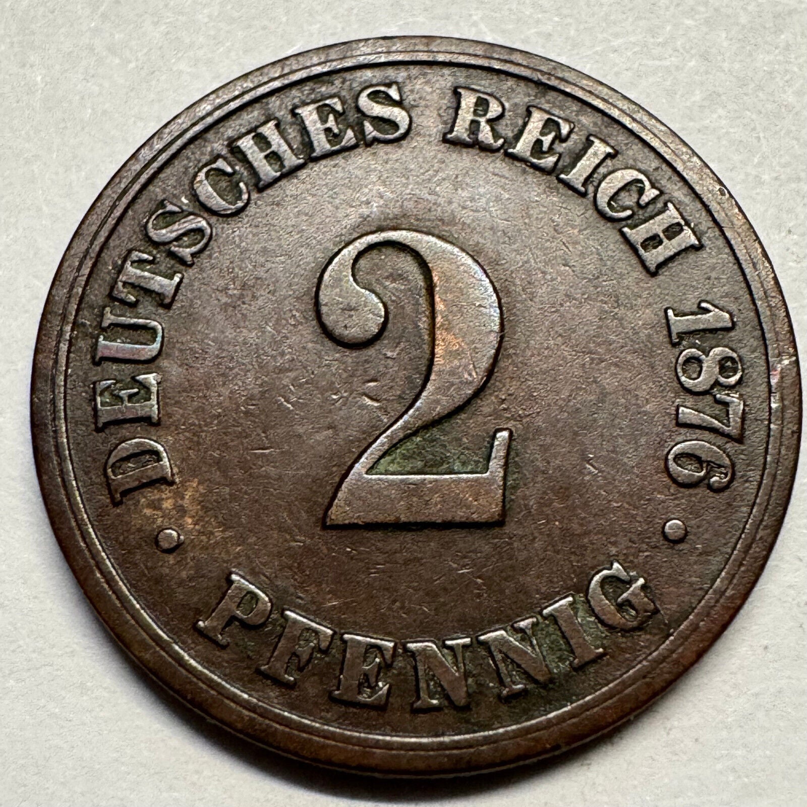 1876 Germany 2 Pfennig - Beautiful Coin - #A-085