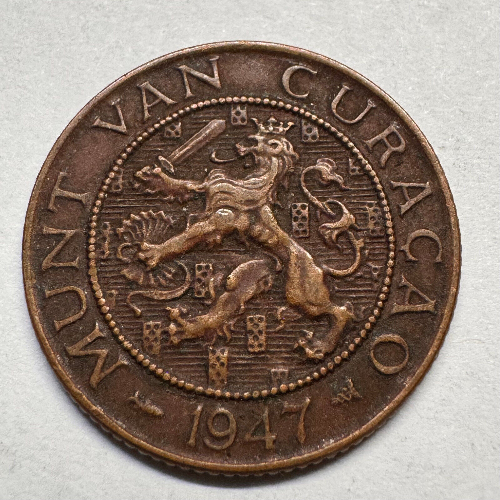 1947 Curacao 2 1/2 Cents - Beautiful Coin - #A-040