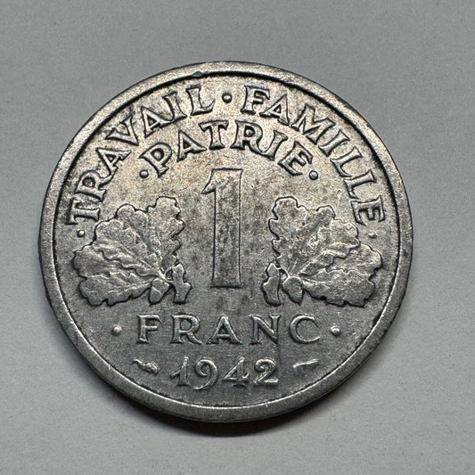 1942 France 1 Franc - Beautiful Coin - #B-054