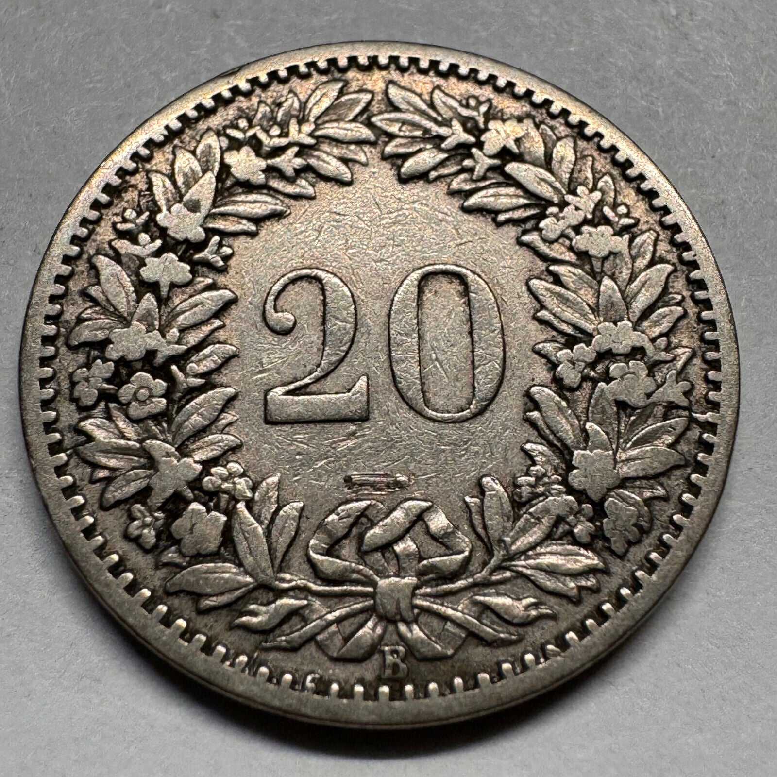 1884 Switzerland 20 Rappen - Beautiful Coin - #A-043