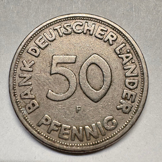 1949 Germany 50 Pfennig - Beautiful Coin - #A-016