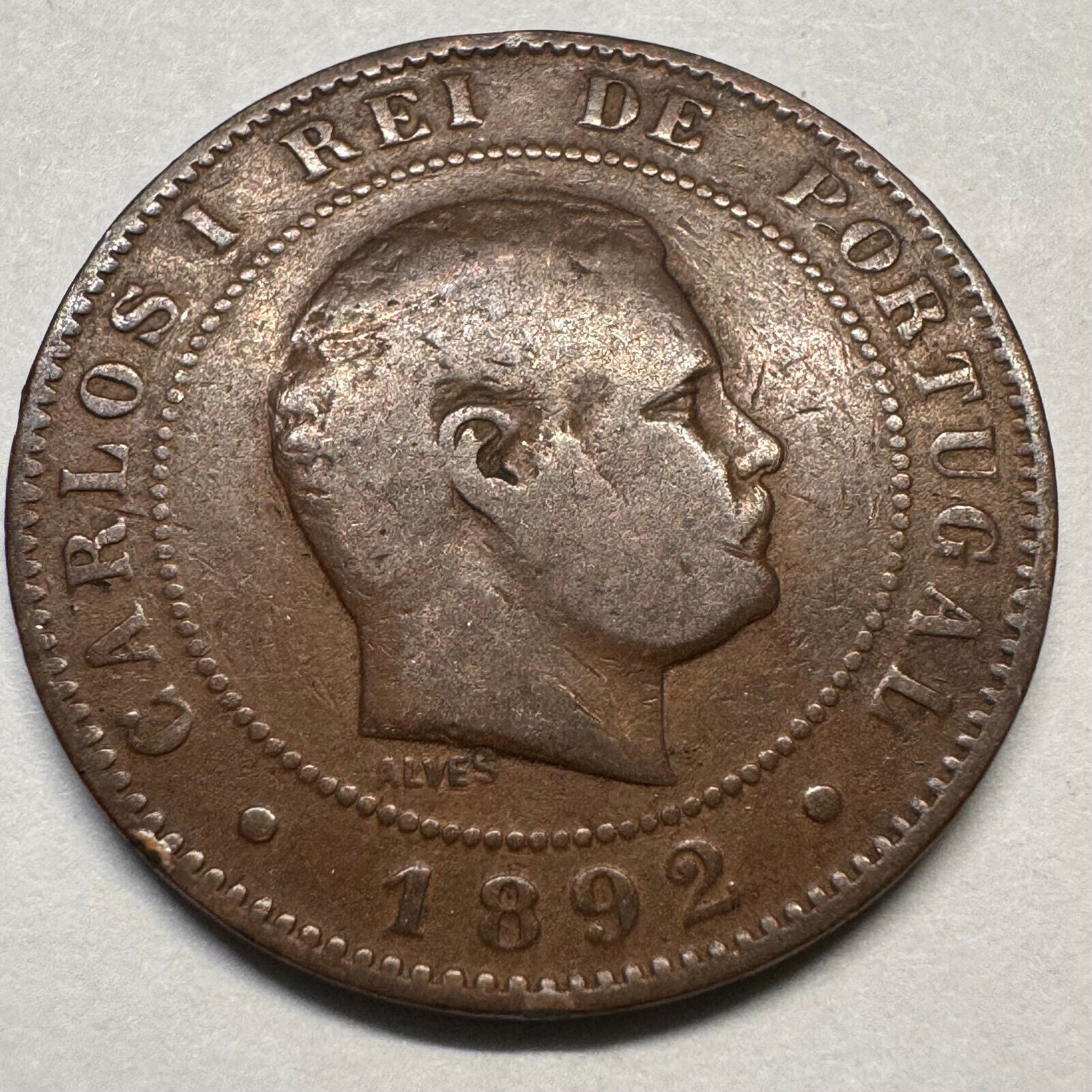 1892 Portugal 10 Reis - Beautiful Coin - #A-060