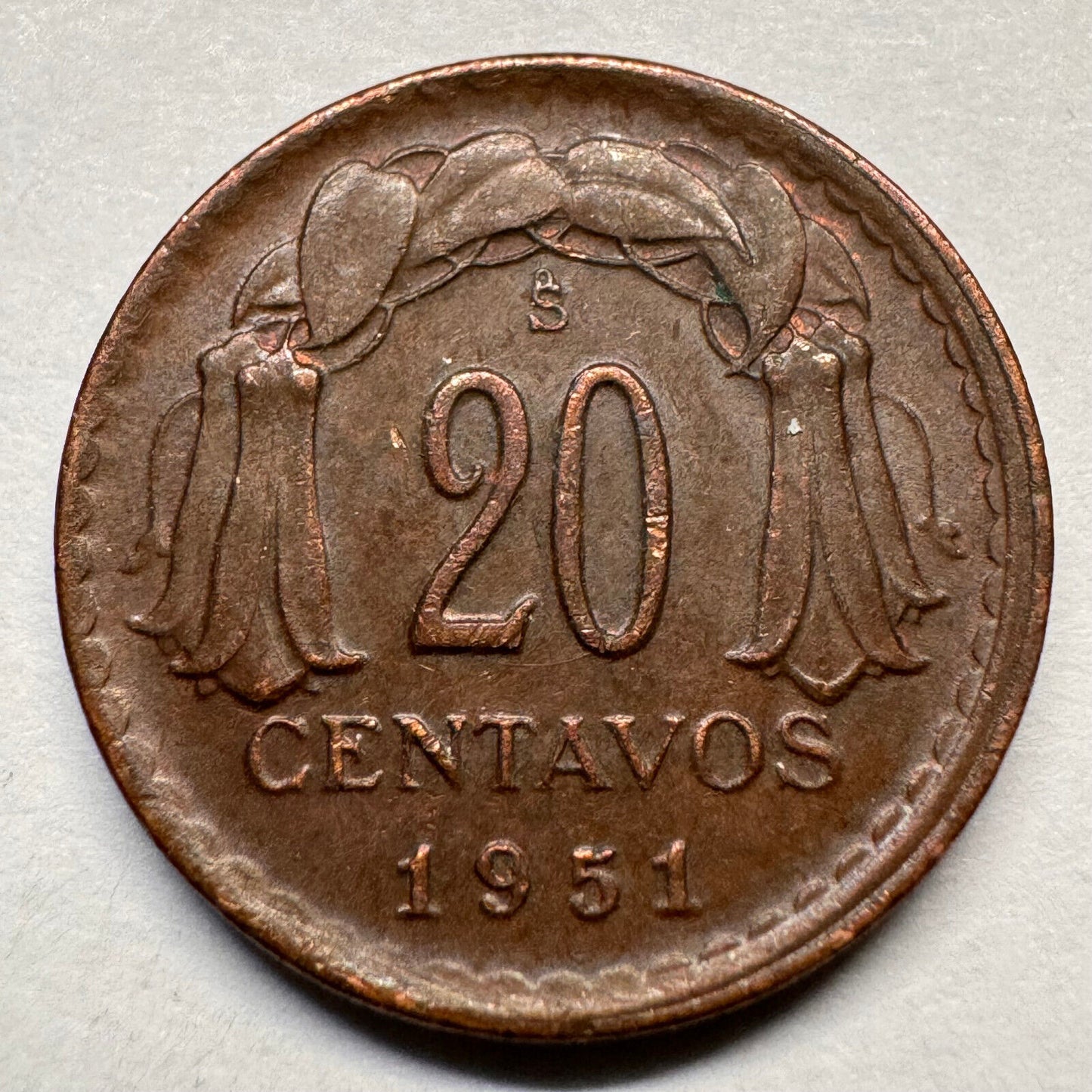 1951 Chile 20 Centavos - Beautiful Coin - #A-055