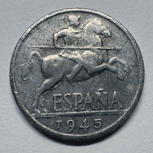 1945 Spain 10 Centimos - Beautiful Coin - #B-040