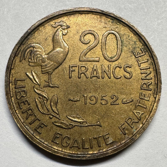 1952 France 20 Francs - Beautiful Coin - #A-072