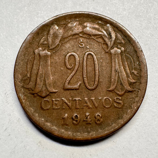 1948 Chile 20 Centavos - Beautiful Coin - #A-035