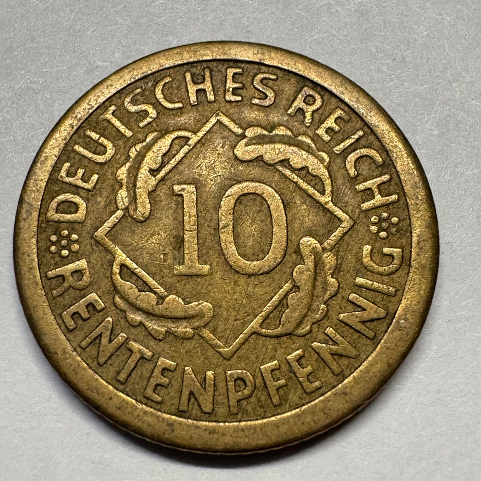 1924 Germany 10 Rentenpfennig - Beautiful Coin - #A-090