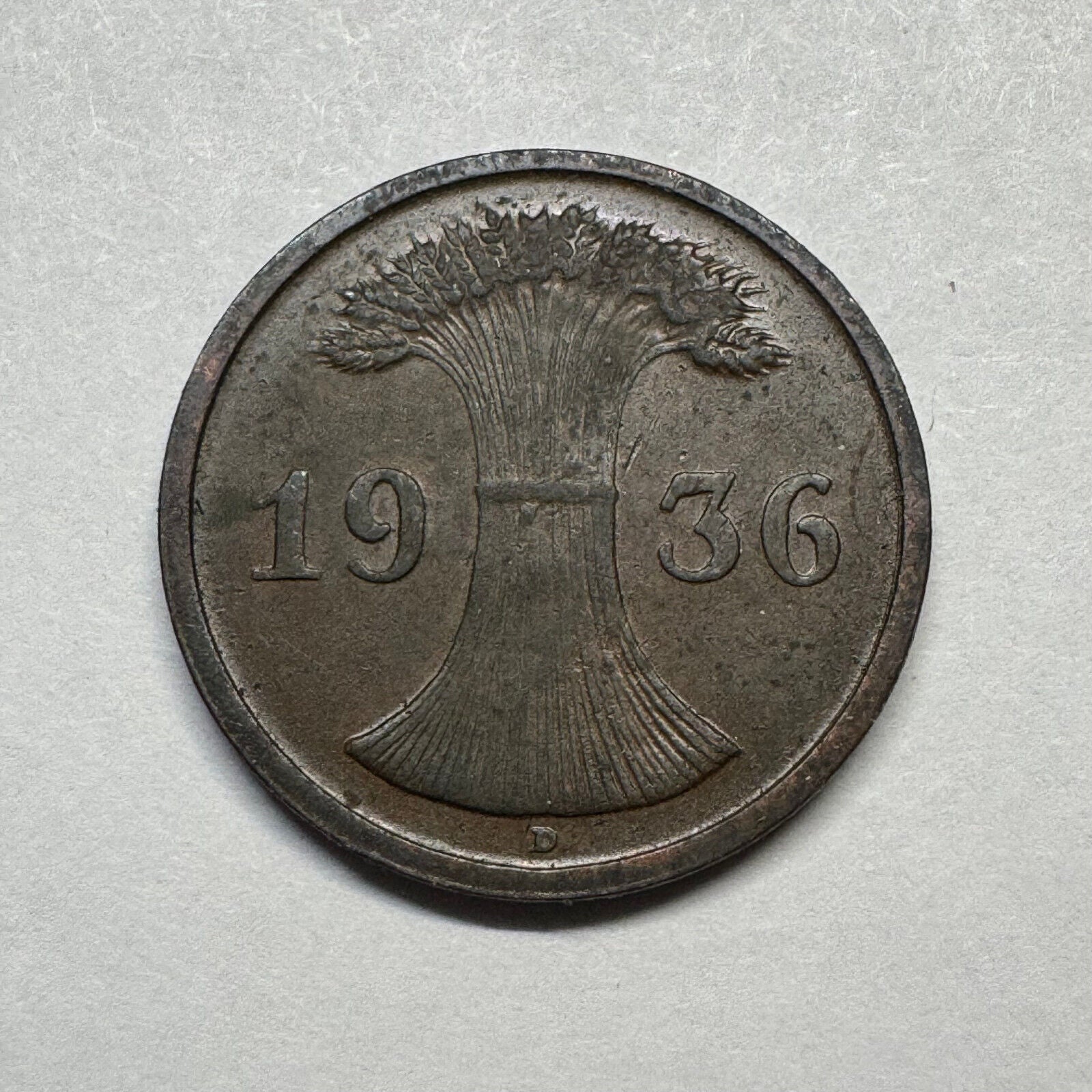 1936 Germany 2 Reichspfennig - Beautiful Coin - #A-098