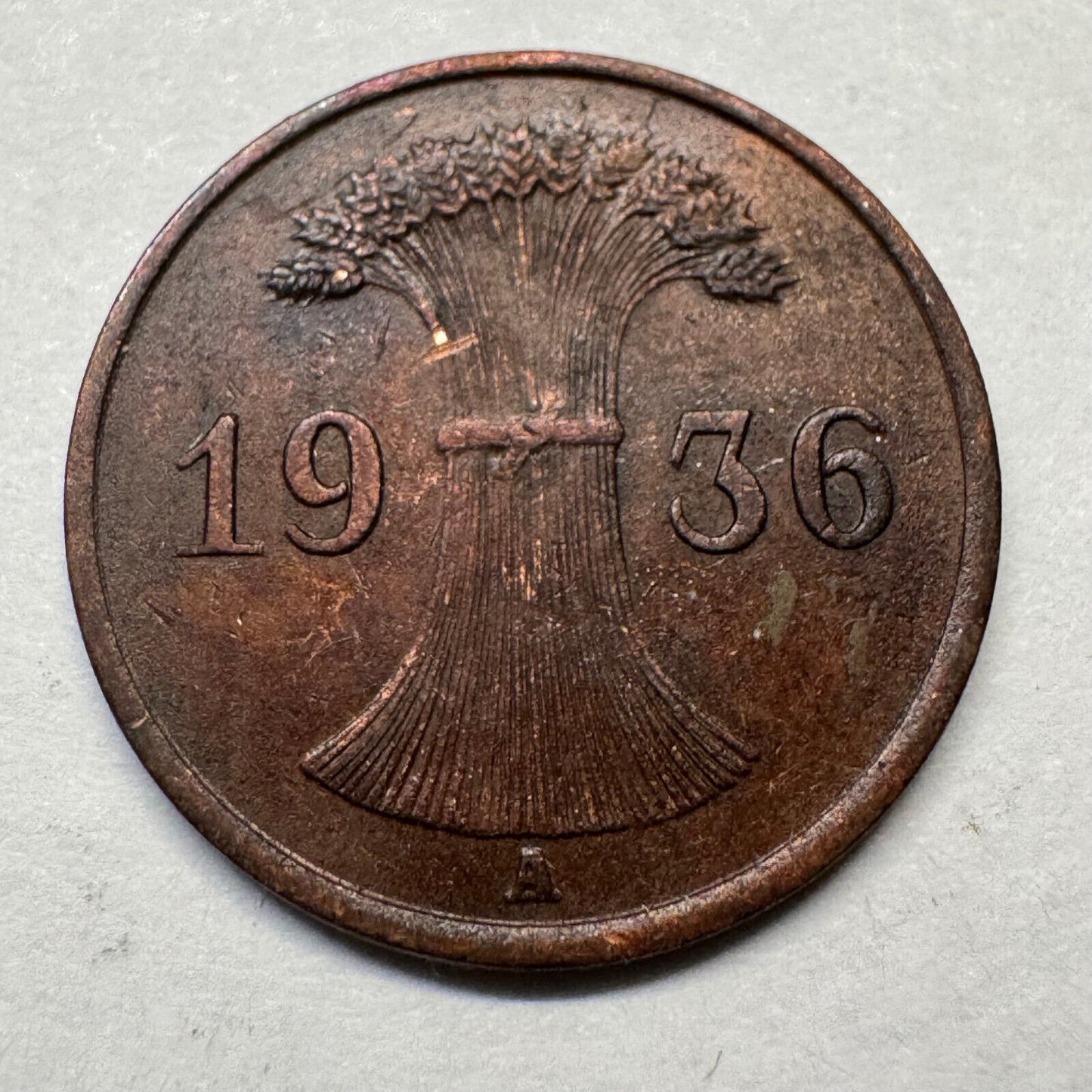 1936 Germany 1 Reichspfennig - Beautiful Coin - #A-093