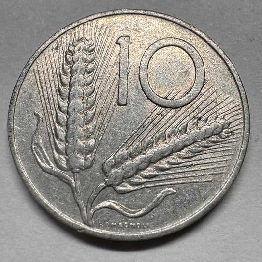 1955 Italy 10 Lire - Beautiful Coin - #A-063