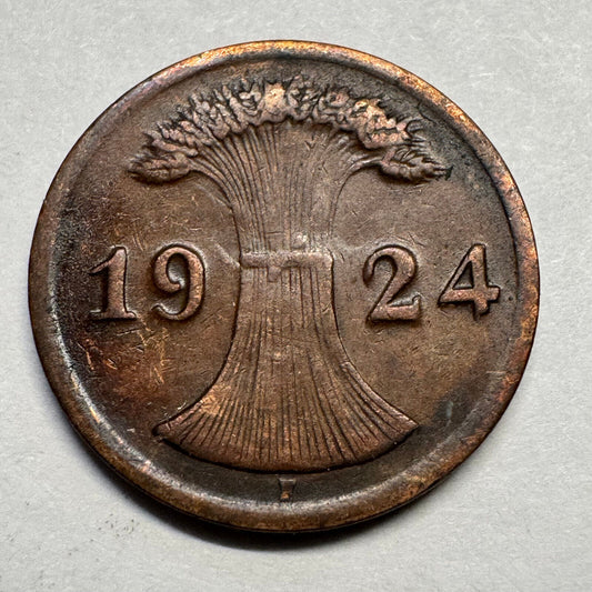 1924 Germany 2 Rentenpfennig - Beautiful Coin - #A-087