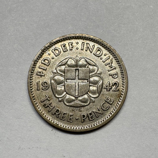 1942 UK 3 Pence - Silver - Beautiful Coin - #B-016