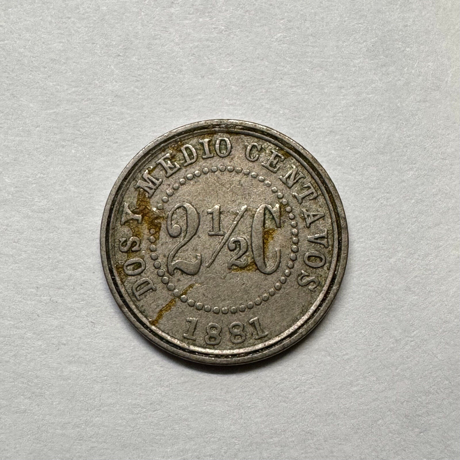 1881 Colombia 2 1/2 Centavos - Beautiful Coin - #B-018