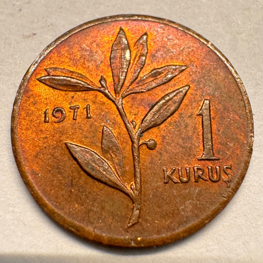 1971 Turkey 1 Kurus - Beautiful Coin - #A-032