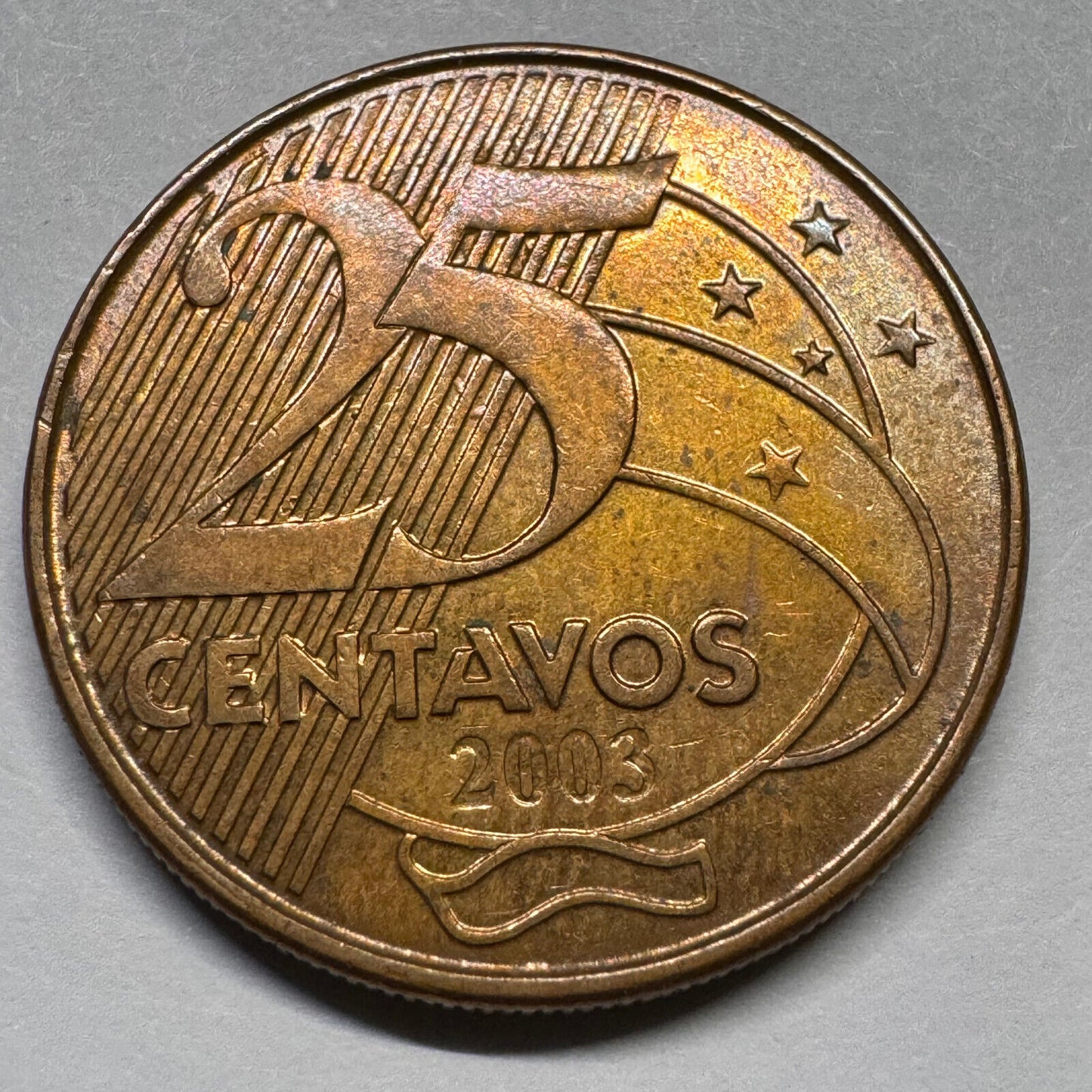 2003 Brazil 25 Centavos - Beautiful Coin - #A-027