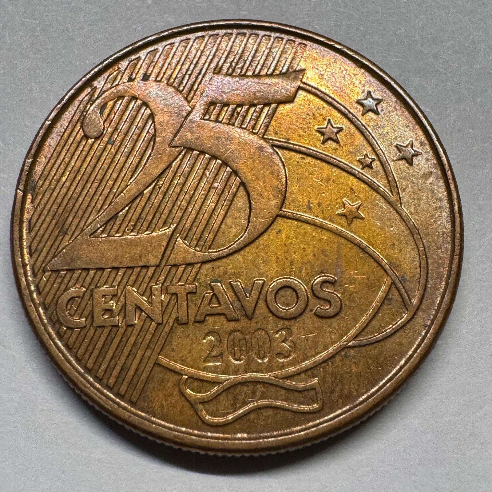 2003 Brazil 25 Centavos - Beautiful Coin - #A-027