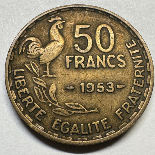 1953 France 50 Francs - Beautiful Coin - #A-072