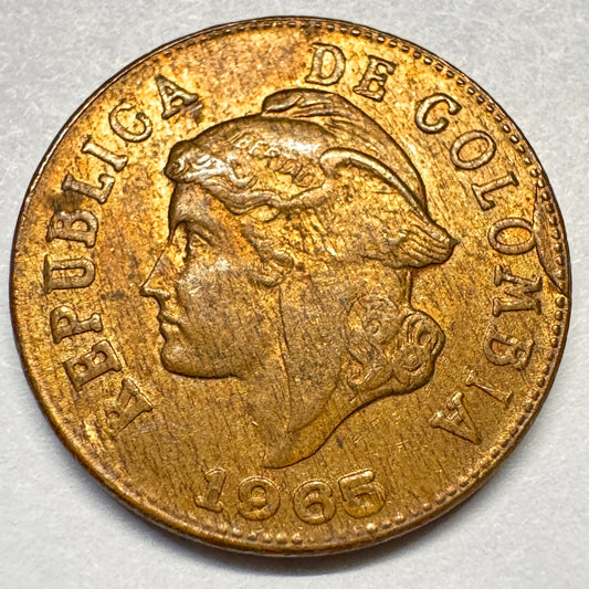 1965 Colombia 2 Centavos - Beautiful Coin - #A-027