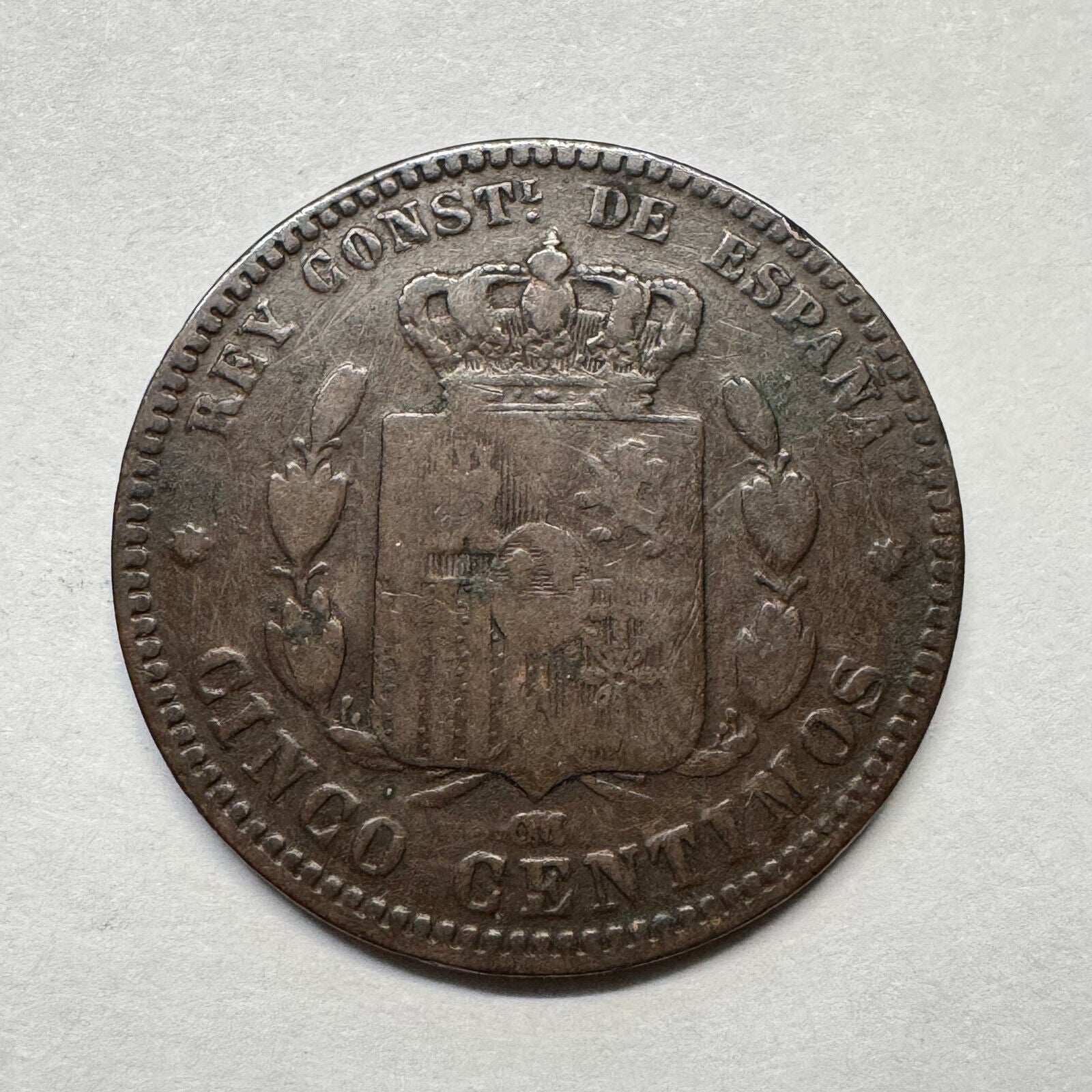 1878 Spain 5 Centimos - Beautiful Coin - #B-016