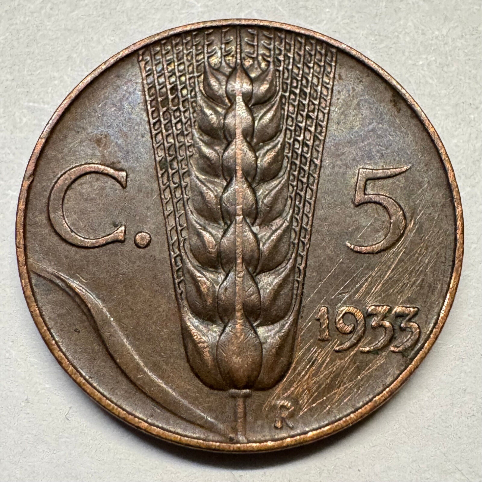 1933 Italy 5 Centimes - Beautiful Coin - #A-082
