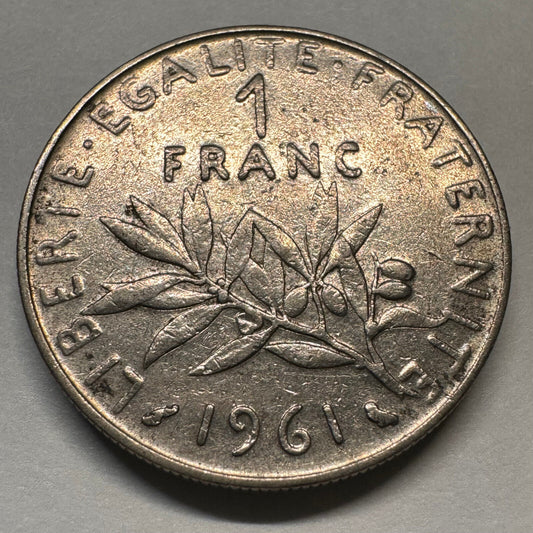 1961 France 1 Franc - Beautiful Coin - #A-059