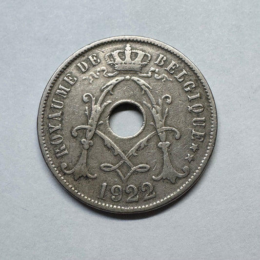 1922 Belgium 25 Centimes - Beautiful Coin - #B-014