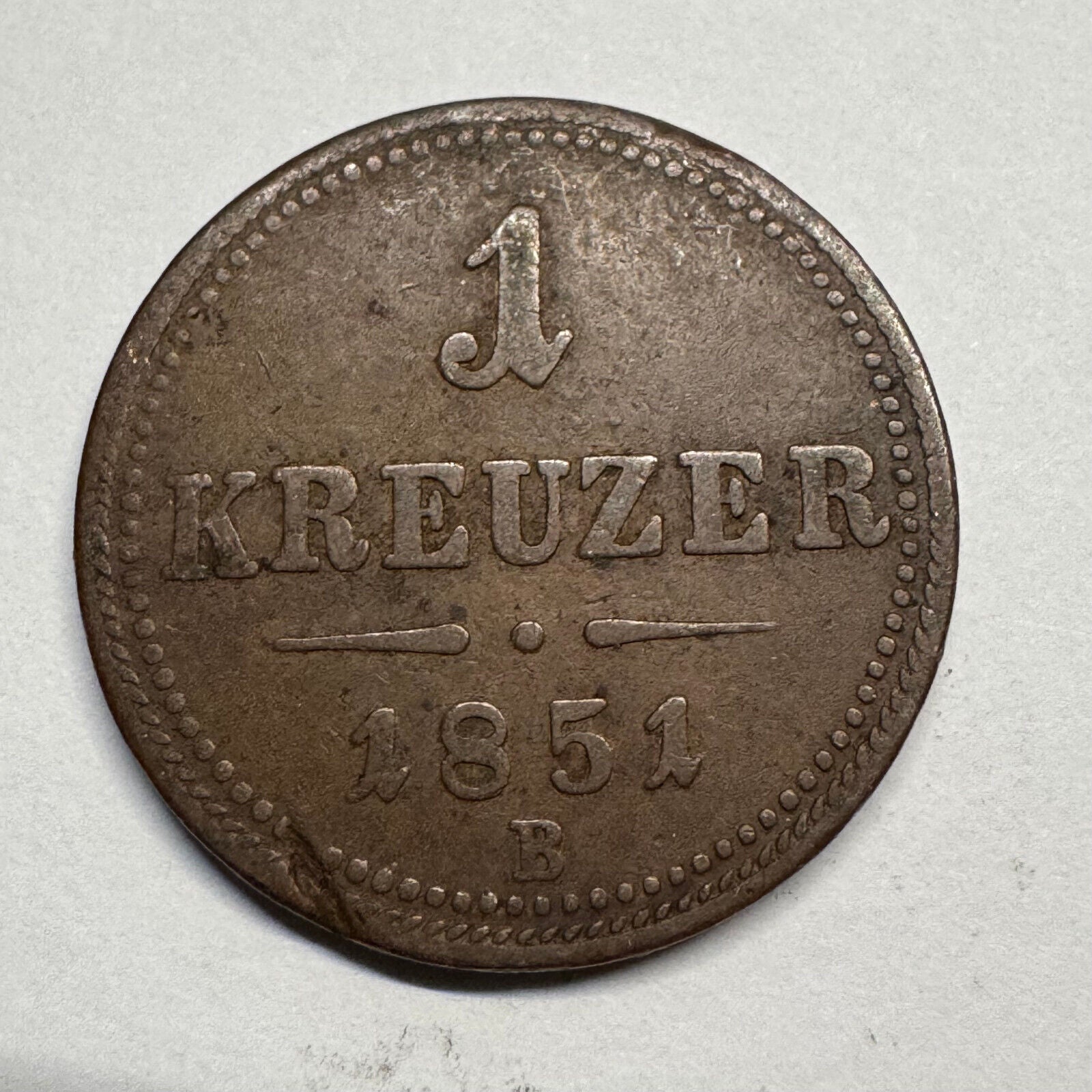 1851 Austria 1 Kreuzer - Beautiful Coin - #B-038