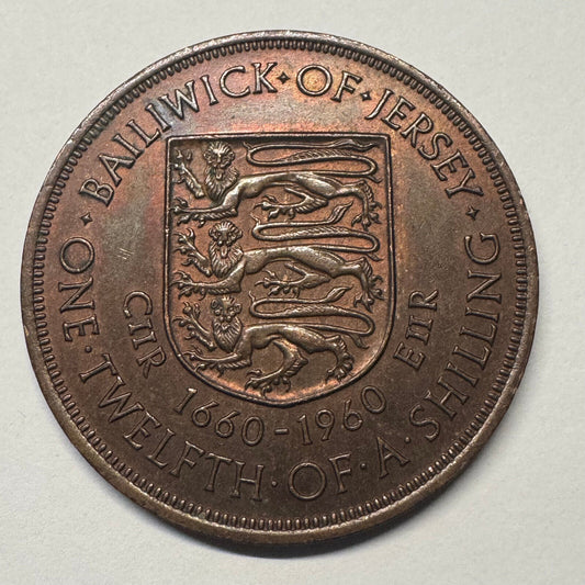 1960 Jersey 1/12 Shilling - Beautiful Coin - #B-047