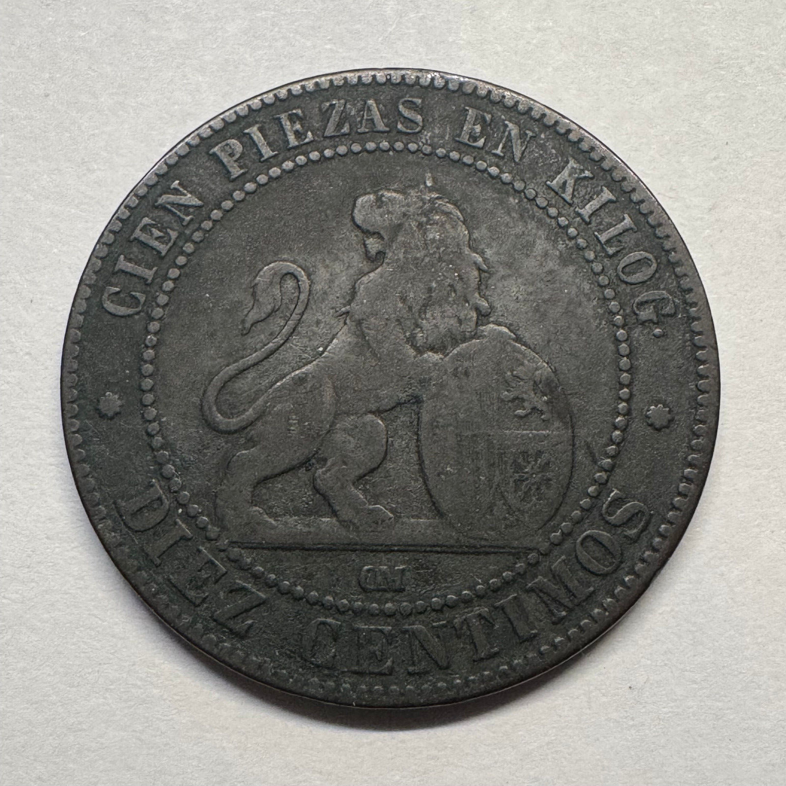 1870 Spain 10 Centimos - Beautiful Coin - #B-030