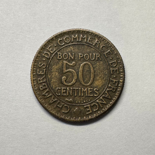 1923 France 50 Centimes - Beautiful Coin - #B-012