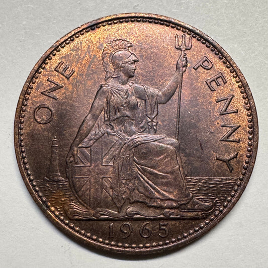 1965 UK 1 Penny - Beautiful Coin - #A-081