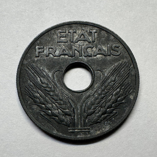 1943 France 20 Centimes - Beautiful Coin - #B-033