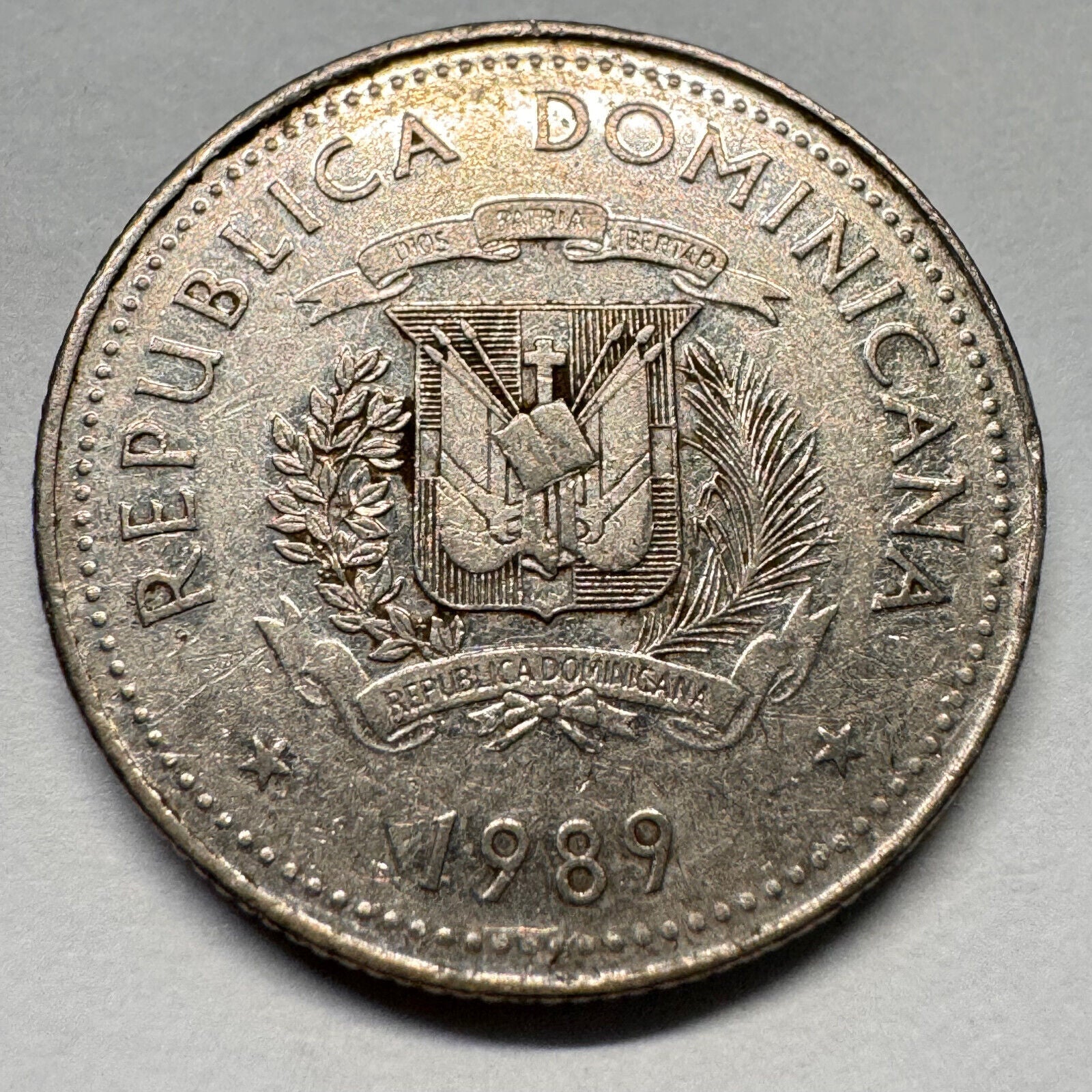 1989 Dominican Republic 25 Centavos - Beautiful Coin - #A-032